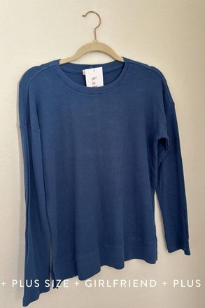 Mod-o-doc Womens Crew Neck Boxy Top In Slate