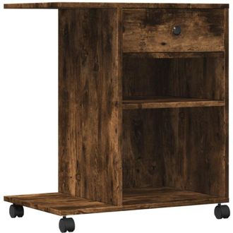 vidaXL vidaXL Supporto per Stampante con Ruote Rovere Fumo 60x40x68,5 cm