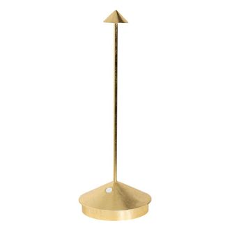 Zafferano L&aacute;mpara de mesa led recargable zafferano en pan de oro regulable
