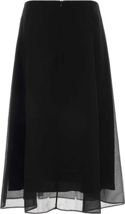 Brunello Cucinelli Womens Longuette Skirt Black Silk