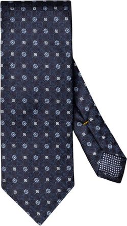 Eton Floral Geweven Zijden Stropdas - Heren - Stropdassen - Blauw - ONE Size - Accessoires