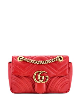Gucci GG Marmont Flap Bag Matelasse Leather Mini crossbody bag - Rood