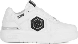 Philipp Plein Lo-Top Sneakers - Dames - Sneakers - Wit - 36 EU - Katoen - Schoenen