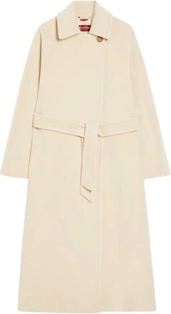 Max Mara Dames, Mantels, Beige, Maat: 2XS Wol