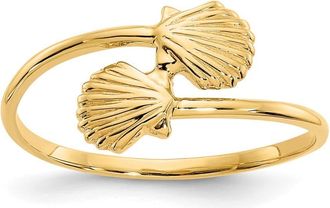Diamond2Deal 14k Yellow Gold Polished Shells Ring