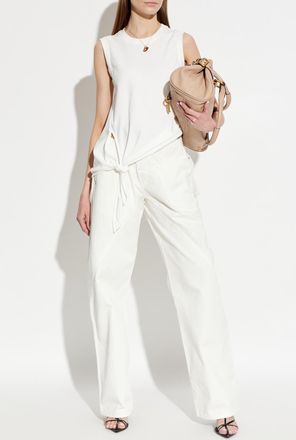 J.W.Anderson Top With Decorative Side Tie, Womens, White