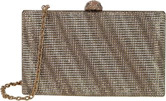 Kurt Geiger Textured Gold Clutch Bag With Gold-Tone Chain Strap