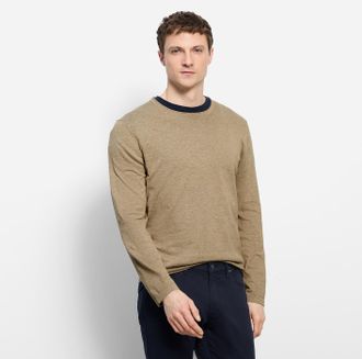 Olymp Rundhalspullover OLYMP OLYMP Strick Casual, Herren, Gr. XXL, braun (camelfarben), Obermaterial: 100% Baumwolle, schmal, Rundhals, Pullover Rundhalspul