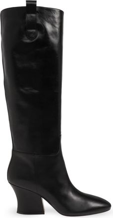 Jil Sander Lune Leren Laarzen met Hak - Dames - Laarzen met Hak - Zwart - 40 EU - Leer - Schoenen