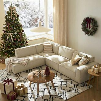 Castlery White Left Extended Side Chaise Sofa by Castlery for Living Room