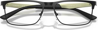 Emporio Armani 0ea1183 Rectangular Matte Black Eyeglasses with Olive Green Accents