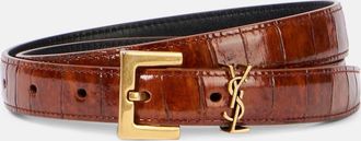 Saint Laurent Cintura Cassandre in pelle stampata