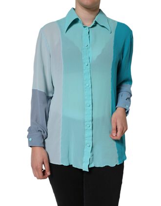 Dolce & Gabbana Multicolor Long Sleeve Button Blouse Womens Top