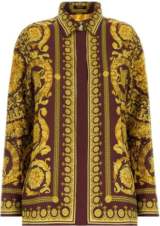 Versace Burgundy Printed Shirt