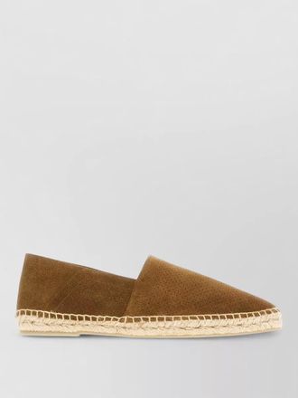 Tom Ford loafers round toe perforated design jute sole