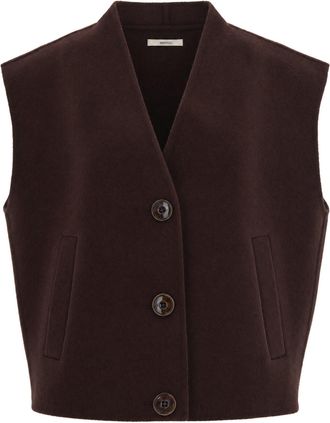 Sessun Espresso Helspark Velvety Wool-Blend Gilet
