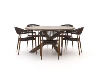 Manifesto Furniture Manifesto Belpasso/ROUGH-Y &oslash;150cm dining tuinset 6-delig stapelbaar