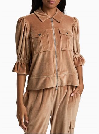 Cinq &agrave; Sept Holly Velour Jacket In Mocha