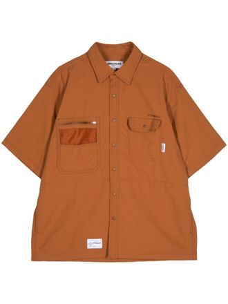 Chocoolate logo-embroidered shirt - men - Polyamide - L - Brown