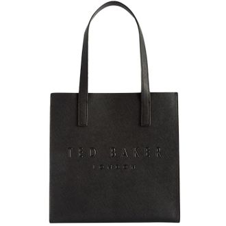 Ted Baker Soocon Logo Faux Leren Shopper Tas (Zwart)