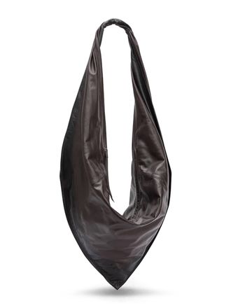 Christophe Lemaire Scarf-Shaped Black Leather Bag with Spacious Interior