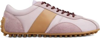 Tod's stripe lace-up sneakers - women - Polyamide/Calf Leather/Fabric/Rubber - 35.5 - Pink
