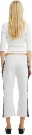 Cotton On Womens Capri Fleece Sweatpant in Light Grey Marle Navy Stripe at Nordstrom, Size Xxx-Small