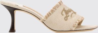 Jimmy Choo London Sandalo Alexia in canvas con logo ricamato