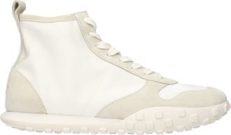 Jil Sander White Fabric High Top Mens Sneakers
