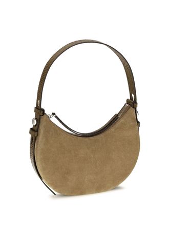 Tory Burch Womens Shoulder Bag Romy Suede Half Moon Stone