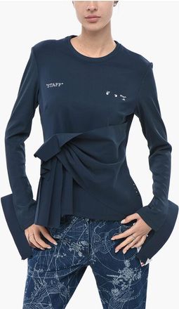 Off-white Long Sleeve Top STAFF WRAP with Tech Fabric Details size 46