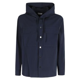 Paolo Pecora Light Jackets, male, Blue, Size: L Shirt Jacket