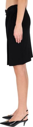 Versace Asymmetrical Hemline Midi Skirt - Black