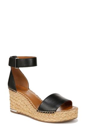 Franco Sarto Clemens Ankle Strap Platform Wedge Sandal in Black at Nordstrom, Size 8.5