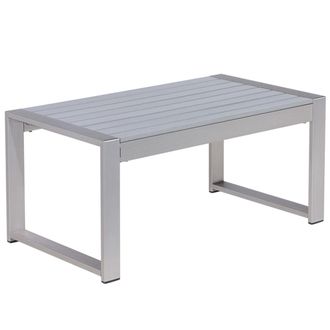 Beliani Beliani - Mesa De Centro De Aluminio Gris 90 X 50 Cm Moderno Balc&oacute;n Terraza Interior Exterior Salerno