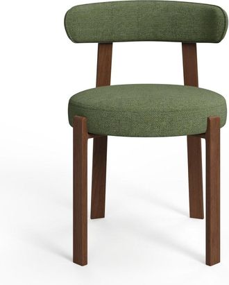 Sia Home Juego de 2 sillas de terciopelo chenilla verde caqui