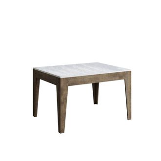 Itamoby Mesa extensible 90x120/180 cm efecto madera fresno blanco/nogal