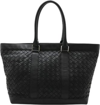 Bottega Veneta Pre-owned Intrecciato Leren Tote Tas - Dames - Vintage Shopper - Zwart - ONE Size - Leer - Vintage