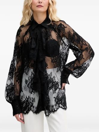 Aniye By lace ruffled shirt - Zwart
