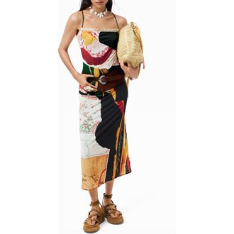 Desigual Patchwork Print Knit Maxi Dress in Black at Nordstrom, Size X-Small
