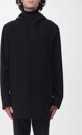Manuel Ritz Single-Breasted Wool Coat with Hood and Concealed Fastening