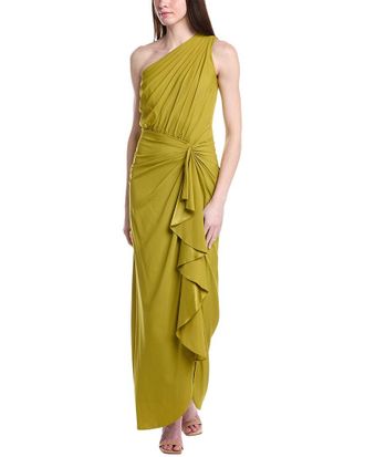 Tadashi Shoji Solid One Shoulder Maxi Dress