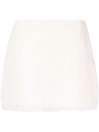 Blanca Vita satin-finish silk miniskirt - Neutrals