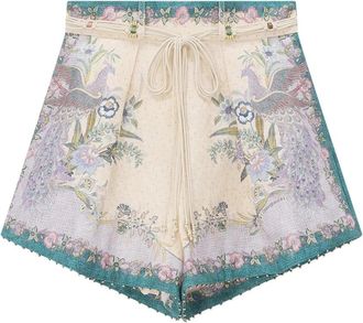Zimmermann Short Shorts - Dames - Bermuda - Veelkleurig - M - Linnen - Korte Broeken