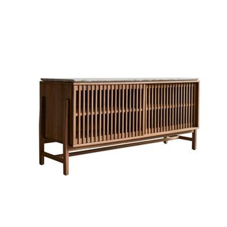 Tikamoon Aparador de nogal macizo y terrazo pr&eacute;mium de 160 cm