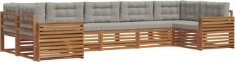vidaXL Conjunto De Sof&aacute;s De Exterior 7 Uds. Gris Natural Y Claro Vidaxl