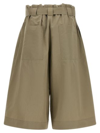 Brunello Cucinelli Womens Bicolor Cotton Bermuda Shorts