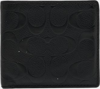 Coach Black Signature Embossed Leather Bifold Wallet