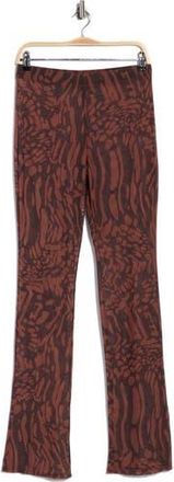 Good American Animal Print Sheer Mesh Micro Bootcut Pants in Java Warped Leopard001 at Nordstrom Rack, Size X-Small