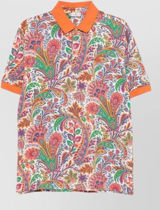 Etro paisley print short sleeve polo shirt